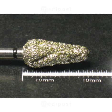 Fraise diamant flamme diametre6 5mm grain super gros a rainure M03