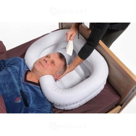 Bassin gonflable pr laver les cheveux au lit vinyle 64x52cm M02