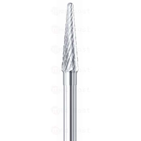 Fraise carbure cone diametre4mm denture croisee moyenne M02