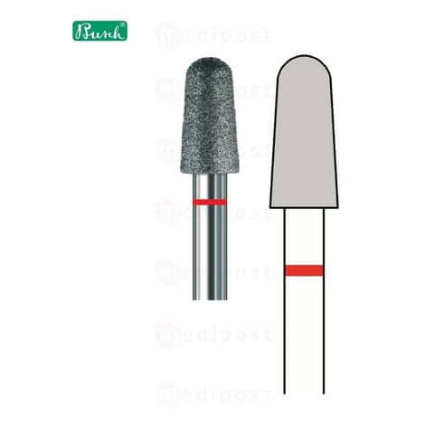 Fraise diamant cone arrondi diametre4mm Grain fin M02