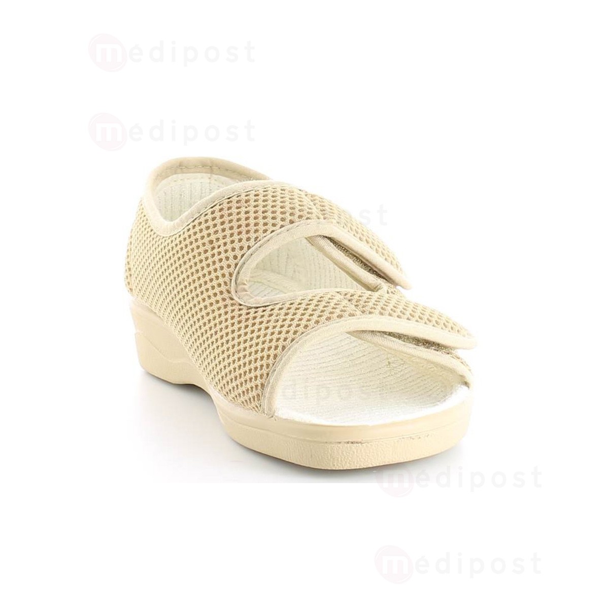 0213BENEW35 Sandales Diane New ferme beige au talon 2 velcros 35 M03