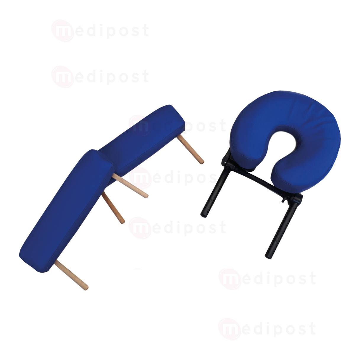 TP305B Divan pliable en bois simili  tetiere fixe Bleu Avec logo M5