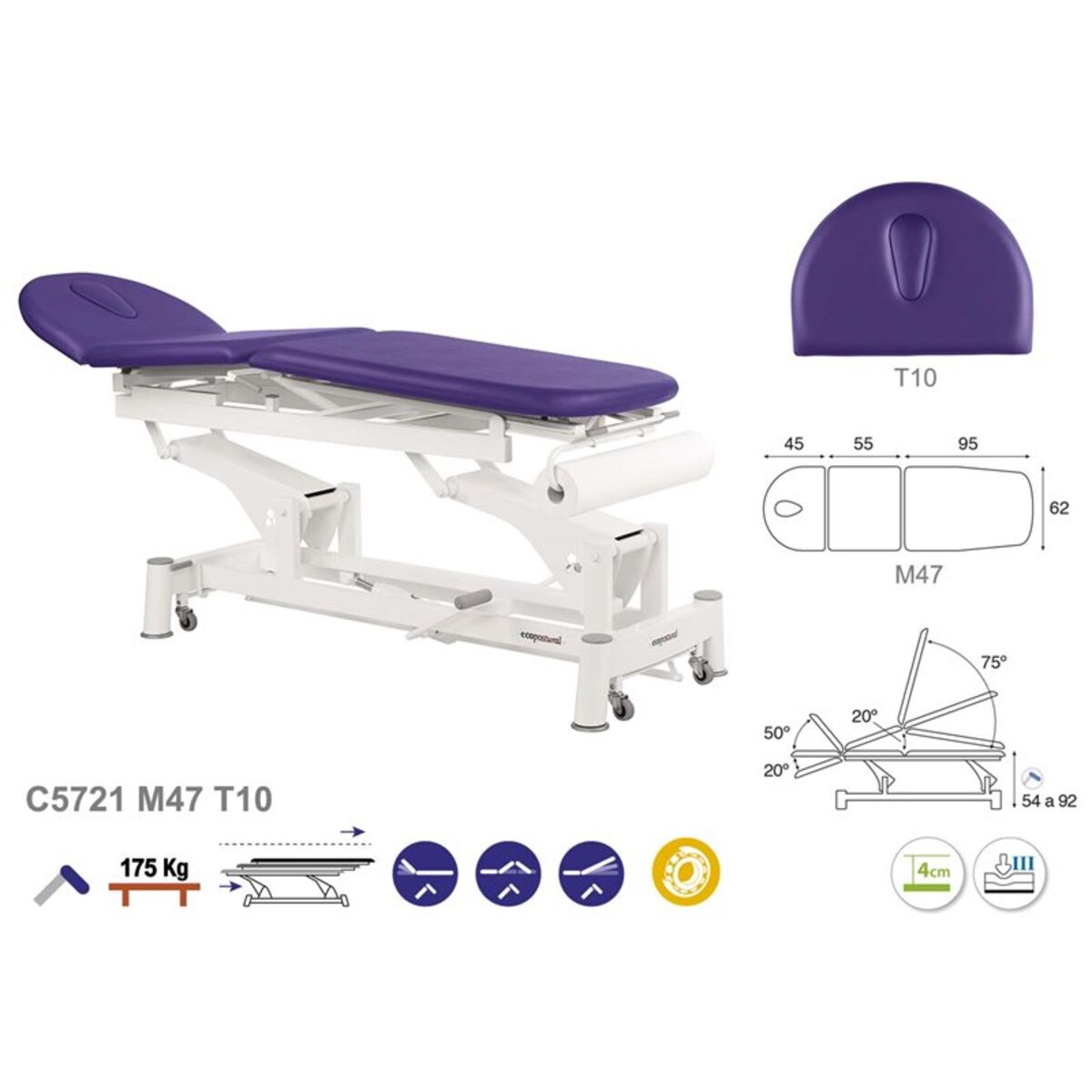 ASCC21 C5521C5921C7521C7921 Table de massage electrique 62x188 serie C21 M08