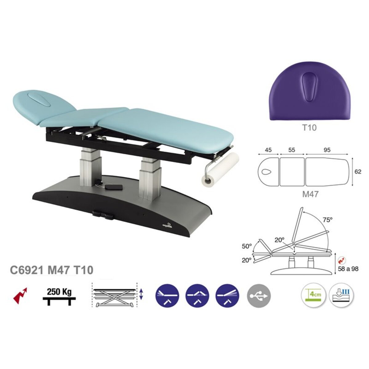 ASCC21 C5521C5921C7521C7921 Table de massage electrique 62x188 serie C21 M09