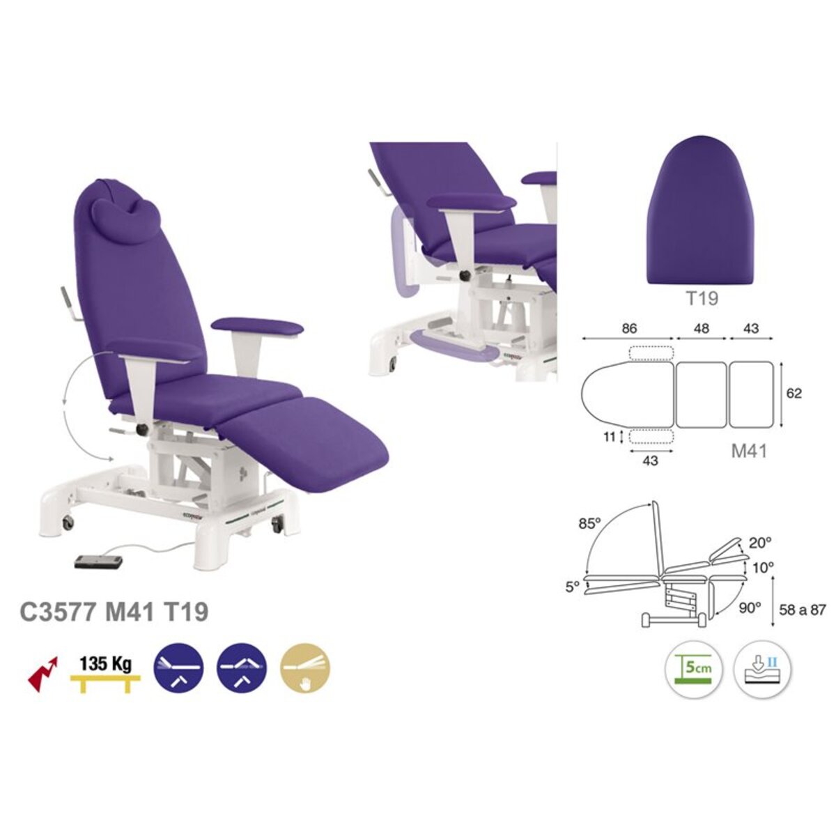 ASCC71 C3571C3572C4371C4372 Fauteuil specialite T19 62x182 serie C71 M04