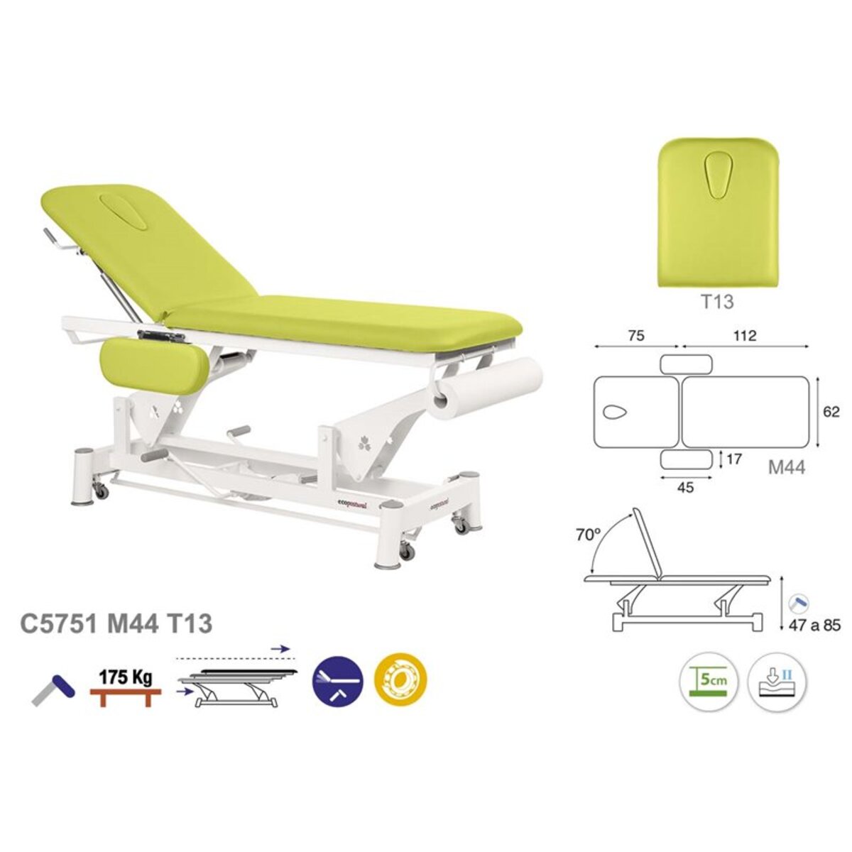 ASCC51 C5951C7951C5551C7551 Table electrique 2 plans T13 62x188 serie C51 M08