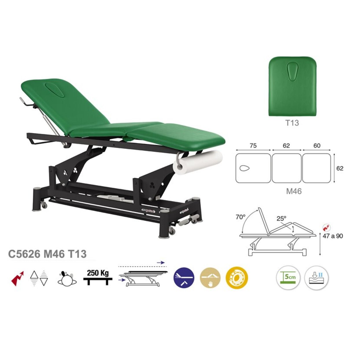 ASCC26 C5526C7526C7926C3525 Table electrique 3 plans T13 62x198 Serie C26 M03