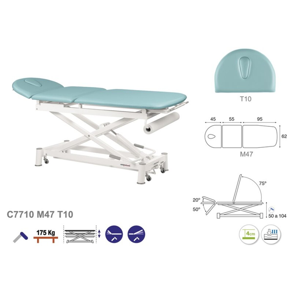 ASCC10C5910C7910C5510C7510 Table electrique technique 62x200 Serie C10 M07