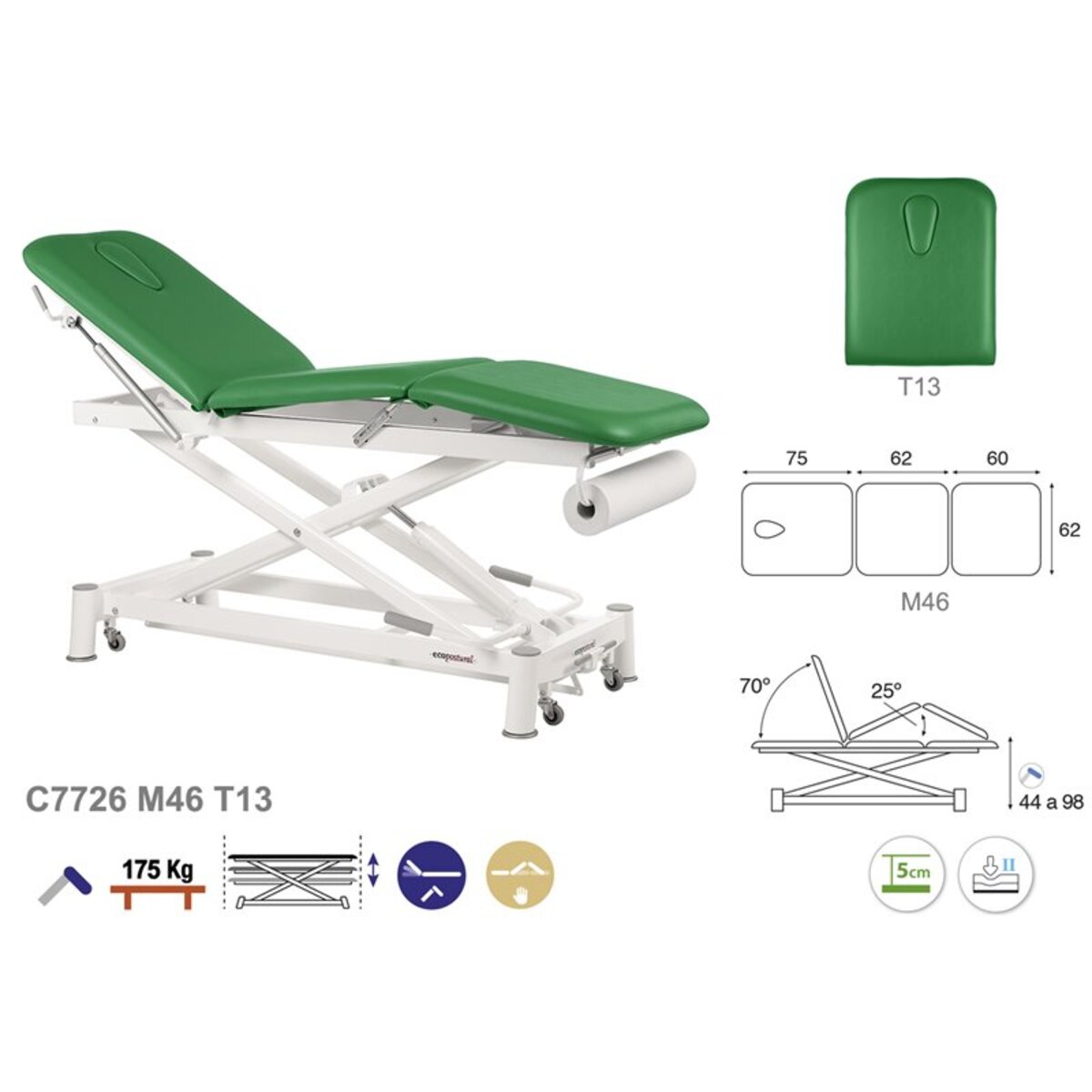 ASCC26 C5526C7526C7926C3525 Table electrique 3 plans T13 62x198 Serie C26 M06