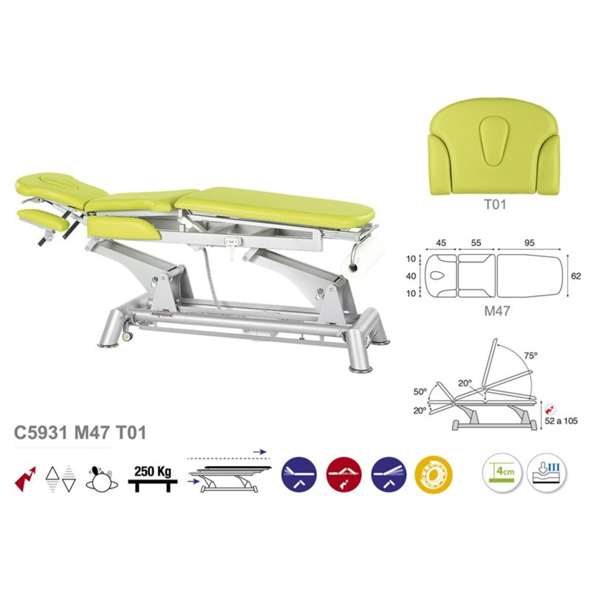 ASCC31 C5931C7931C5531C7531 Table electrique multifonction T01 62x200 serie C31 M03