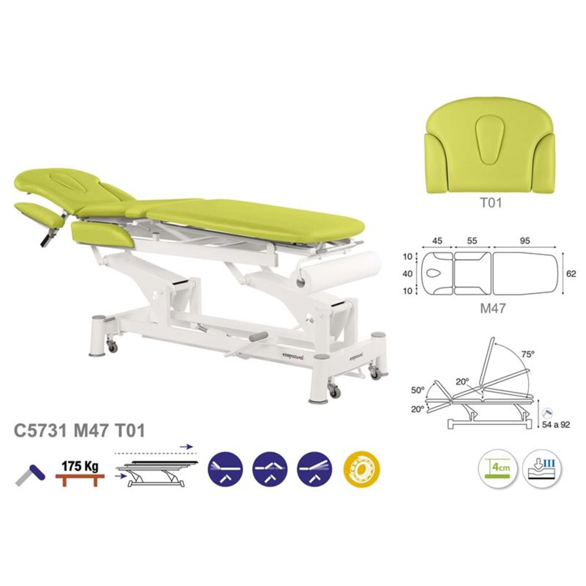 ASCC31 C5931C7931C5531C7531 Table electrique multifonction T01 62x200 serie C31 M08