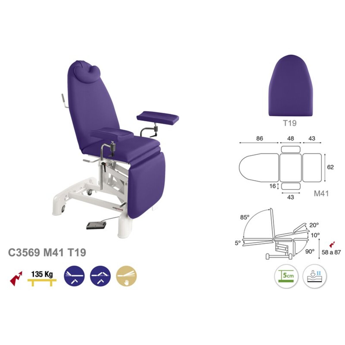 ASCC69 C3569C3769C4369 Fauteuil de prelevement electrique M02