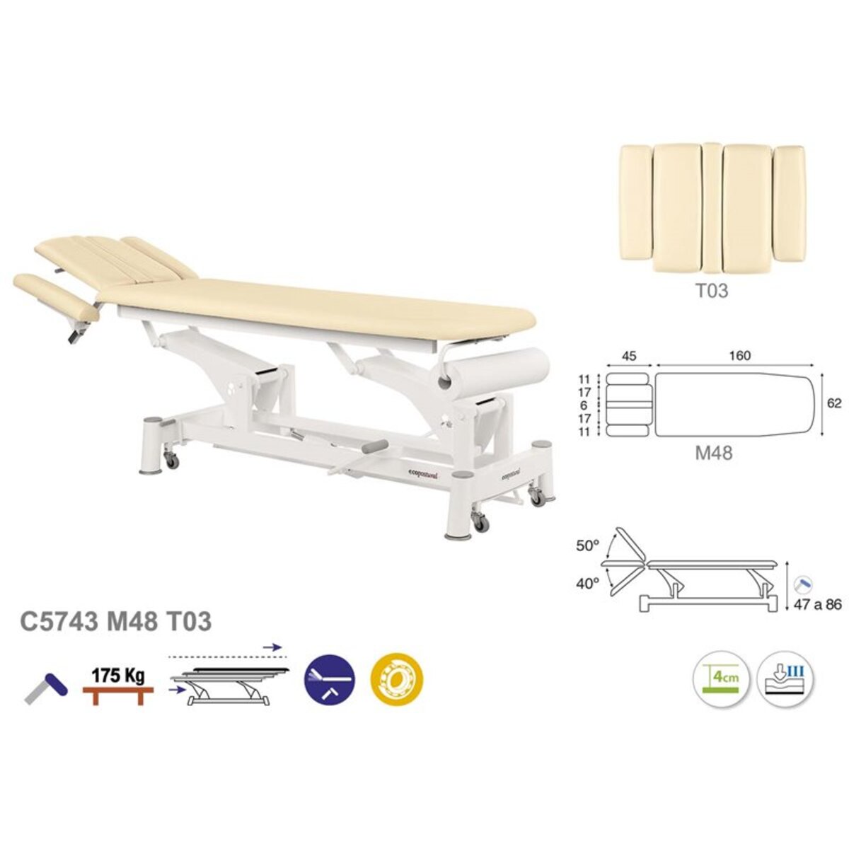 ASCC43 C5943C7943C5543C7543 Table electrique technique T03 62x207 serie C43 M08