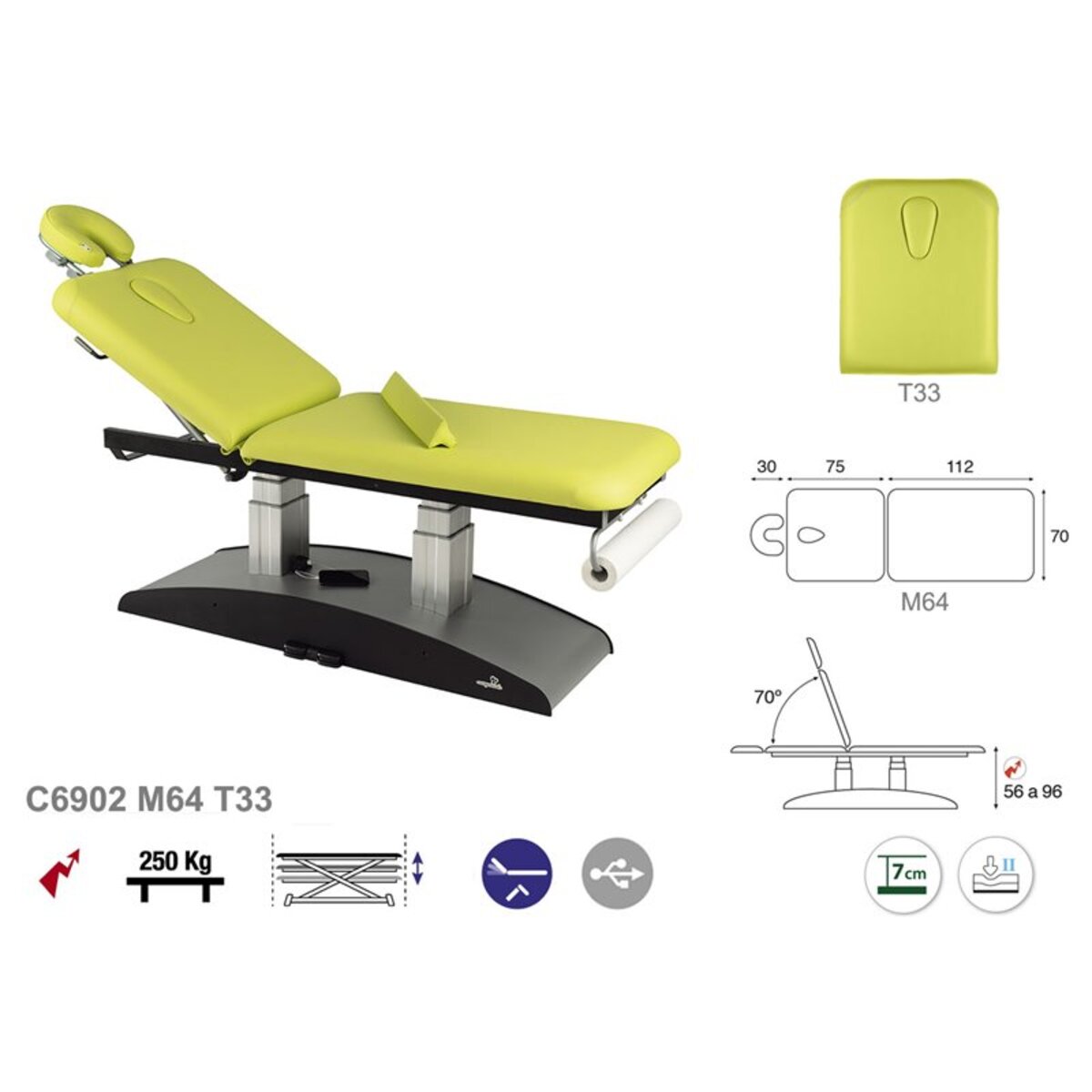ASCC03 C5903C7903C5503C7503 Table electrique 3 plans T33 70x198 serie C03 M09