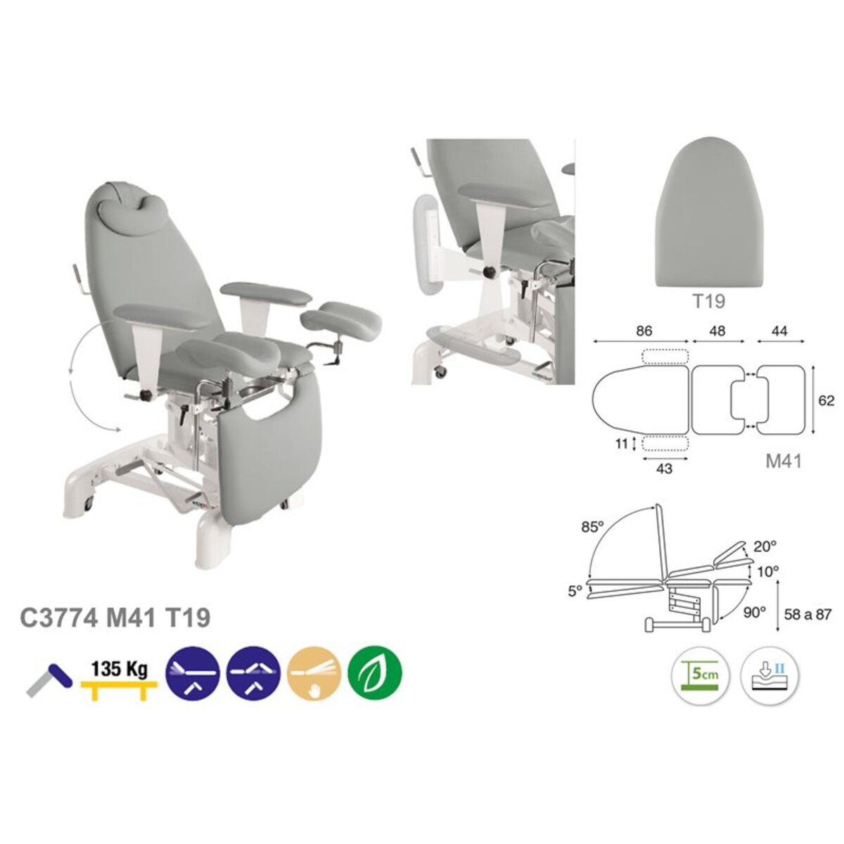 ASCC65 C3574 C3565 C3566 Fauteuil gynecologique M07