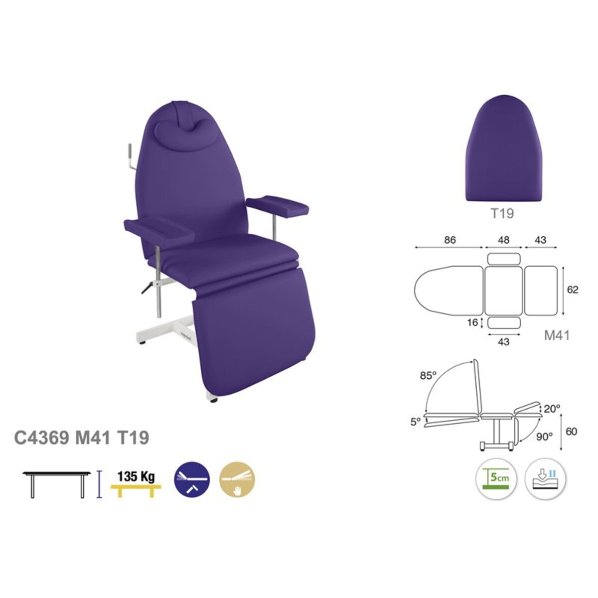 Fauteuil de prélèvement fixe C4369 M02
