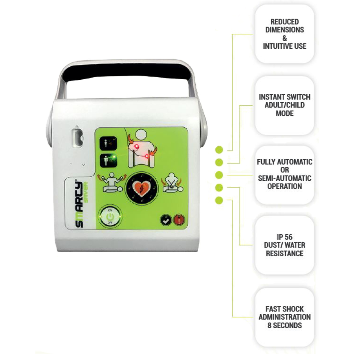 SM2B1002 Defibrillateur Smarty Saver automatique 1 M03