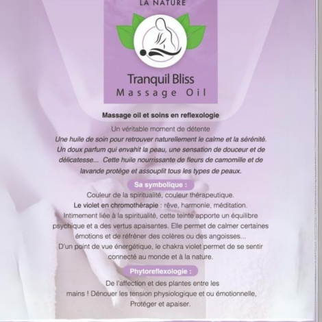 Huile de massage thérapeutique Tranquil Bliss 200ml M02