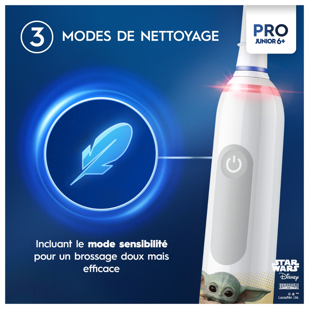 Brosse à dents électrique Oral-B Pro3 Junior 6+ Yoda avec 1 recharge M04