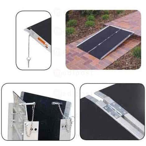 Rampe d acces pliableantiderapante en aluminium 61x74 cm M02