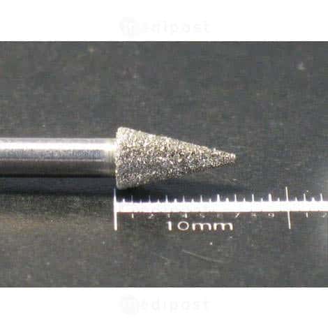 Fraise diamant cone pointu diametre3 7mm grain moyen M03