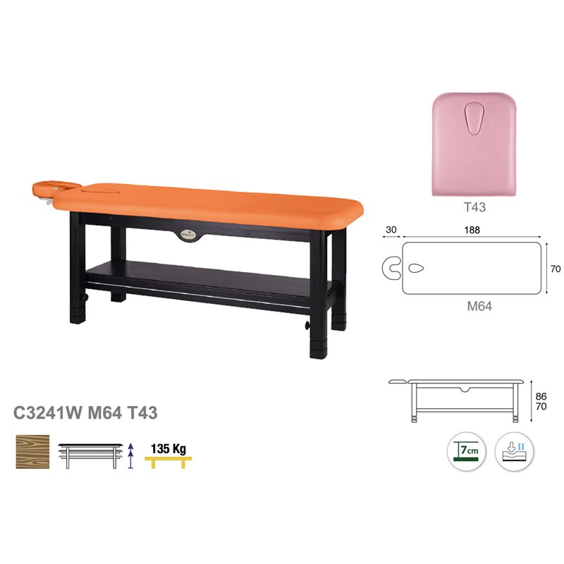 Table massage bois 1plan ecopostural M04