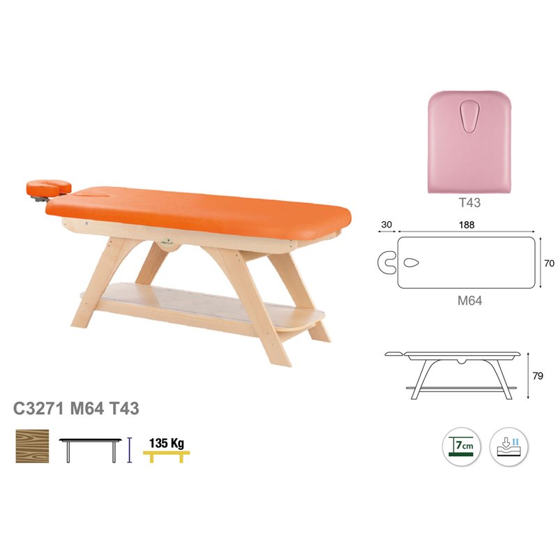 Table massage bois 1plan ecopostural M02