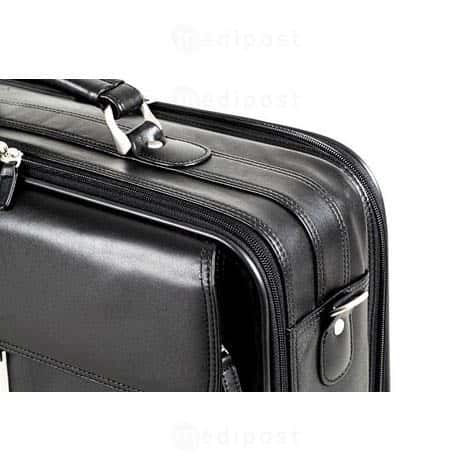 Mallette medicale cuir noir type trolley a roulettes Mobilo M03