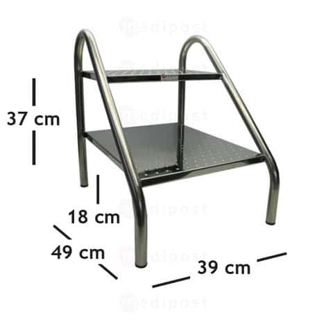 Marchepied en inox 2 marches M02