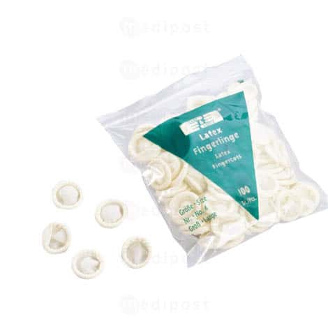 Doigtiers medicaux roules 1 doigt en latex non steriles M02