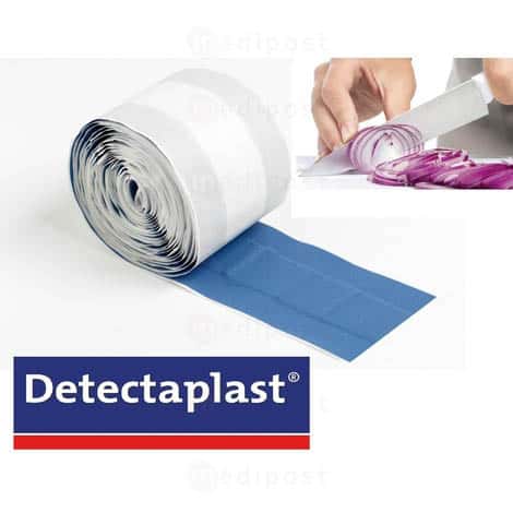 Detectaplast Elastisch verband blauw detecteerbaar 8cmx5m