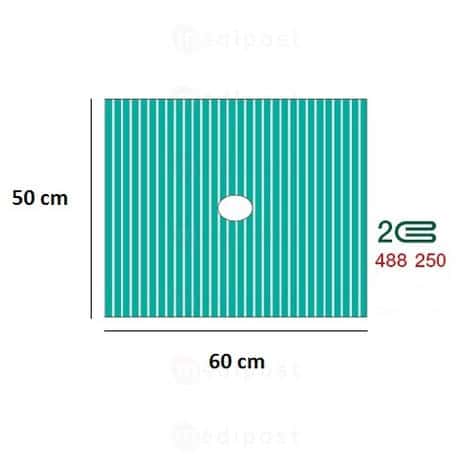 Champ opératoire stérile 50 x 60cm troué 6cm