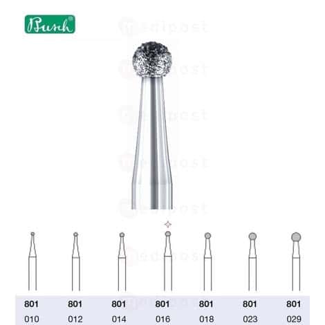 Fraise diamant - boule ø 1,6mm - grain moyen