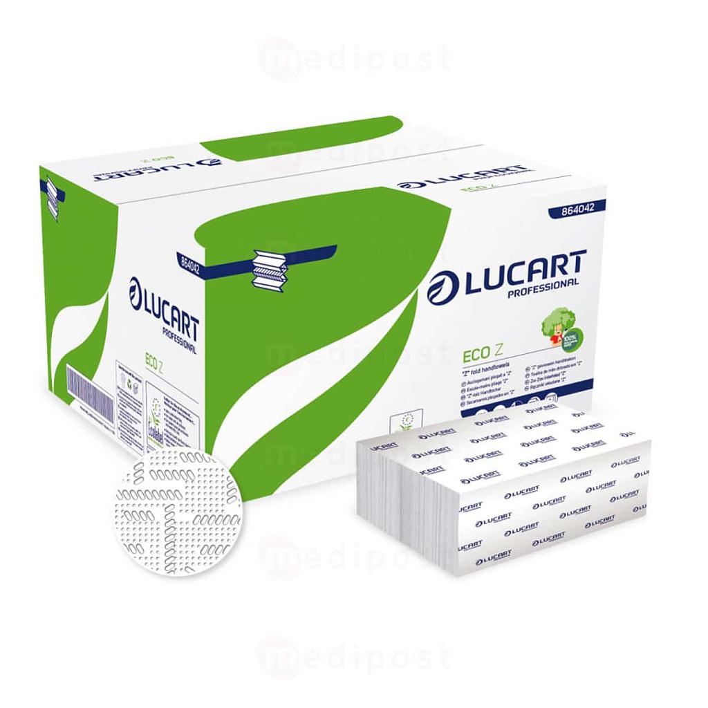 Lucart Eco 2-laags reliëf gelijmde Z servet 22,5x24cm