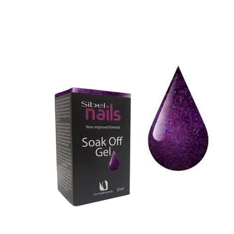 Soak-off vernis semi-permanent violet paillette