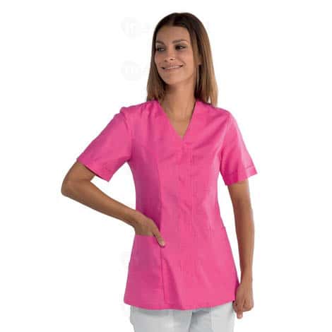 Tunique 3/4 femme Sion fuschia bouton pression
