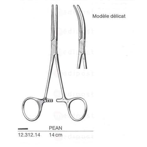 Pean rechte hemostatische tang