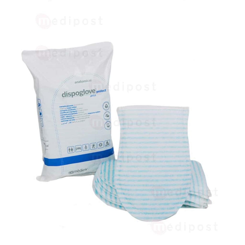 Washandje geïmpregneerd met zeepachtige waslotion