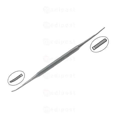 Dubbele fijne roestvrijstalen hoekvijl 14cm Rechthoekig