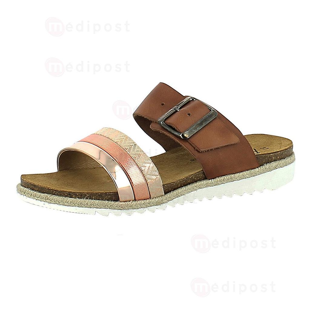 Sandale femme mule bride avant  rose