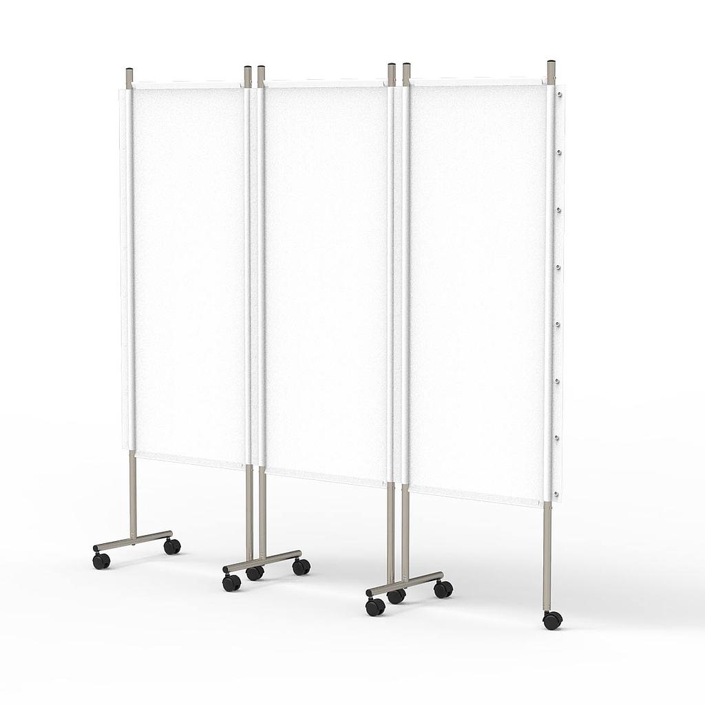 Kamerscherm met 3 panelen, PVC-doek M1, kleur wit