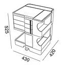 Assistant muet Boby - 3 tiroirs 6cm H52cm