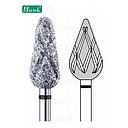 Fraise diamant - flamme ø 7,5mm - grain super gros à rainure