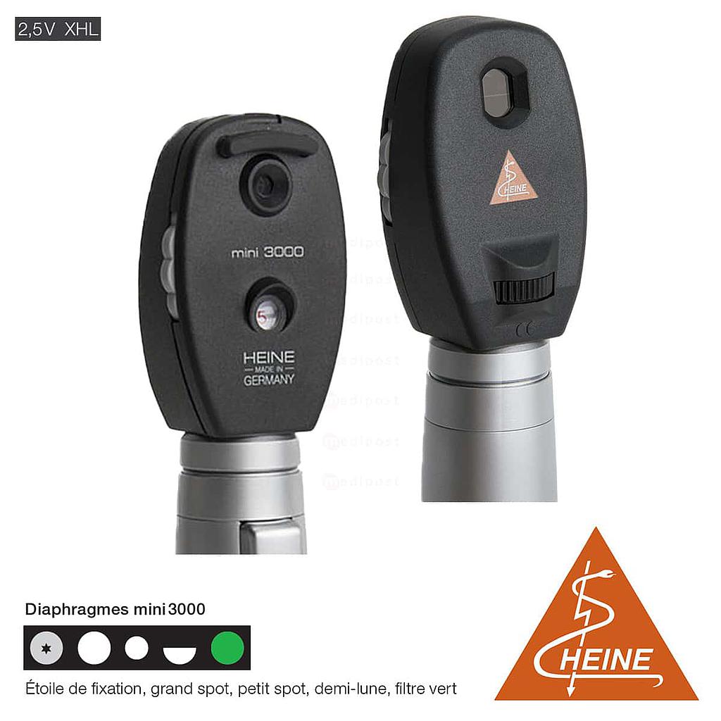 Ophtalmoscope HEINE mini 3000 XHL avec poignée à piles