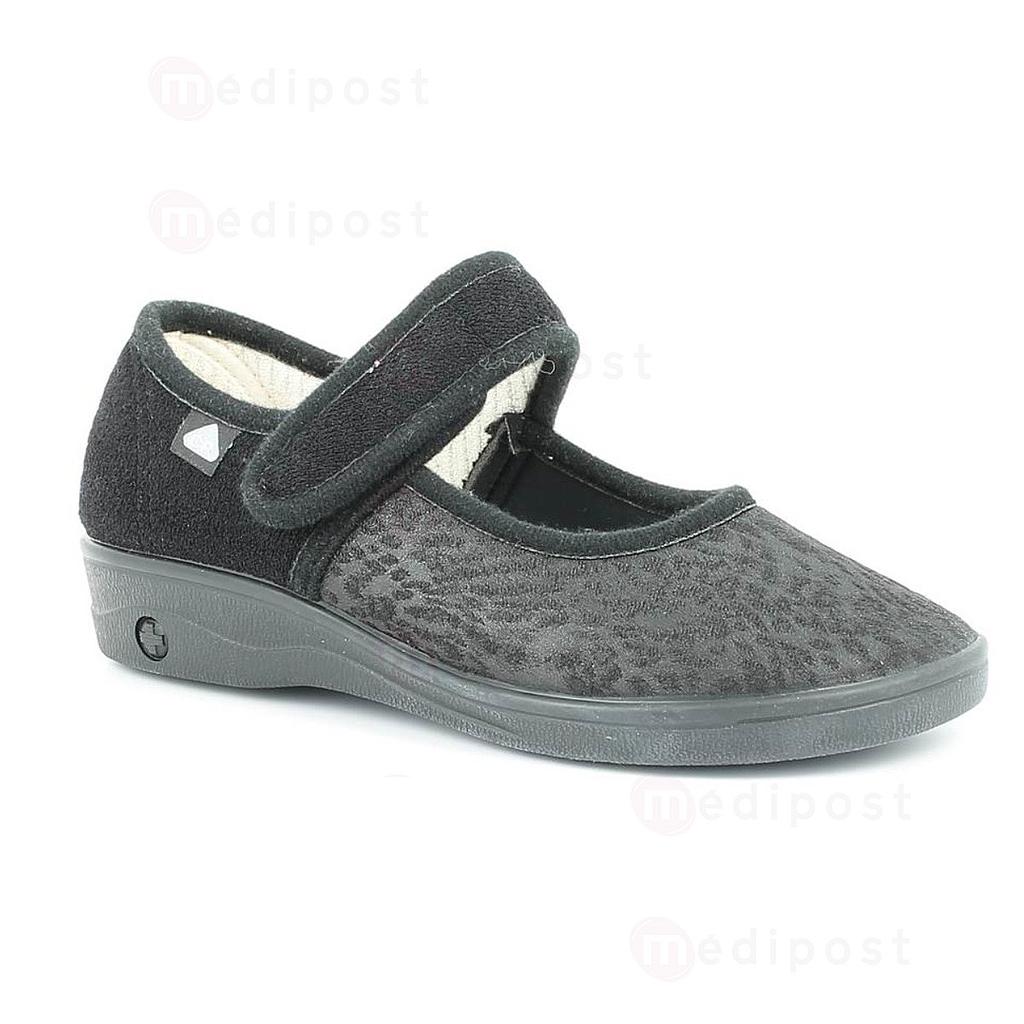 Jasmine Lycra slipper met zwart klittenband