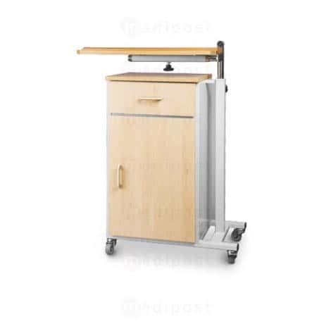 Houten instrument trolley met inklapbare plank