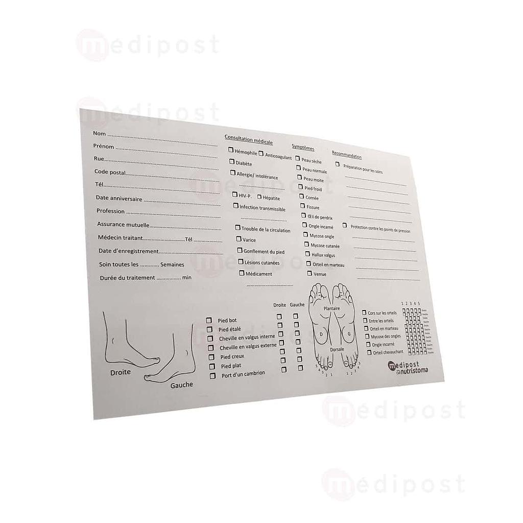Fiche podologique suivi patient