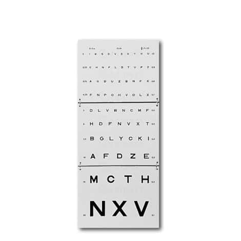 Echelle d'acuité visuelle Monoyer 3 mètres