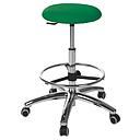 Tabouret circulaire Ecopostural base aluminium avec repose-pied
