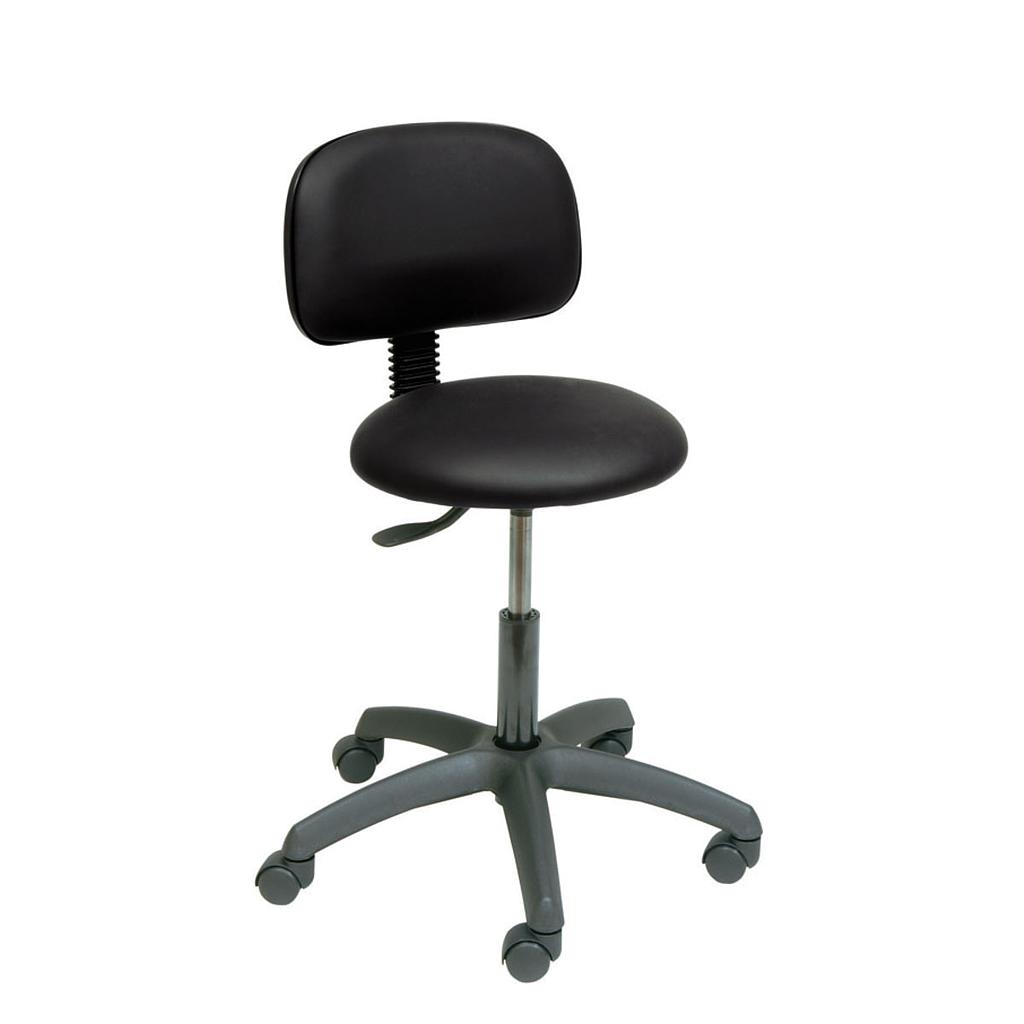 Tabouret circulaire Ecopostural base noire avec dossier